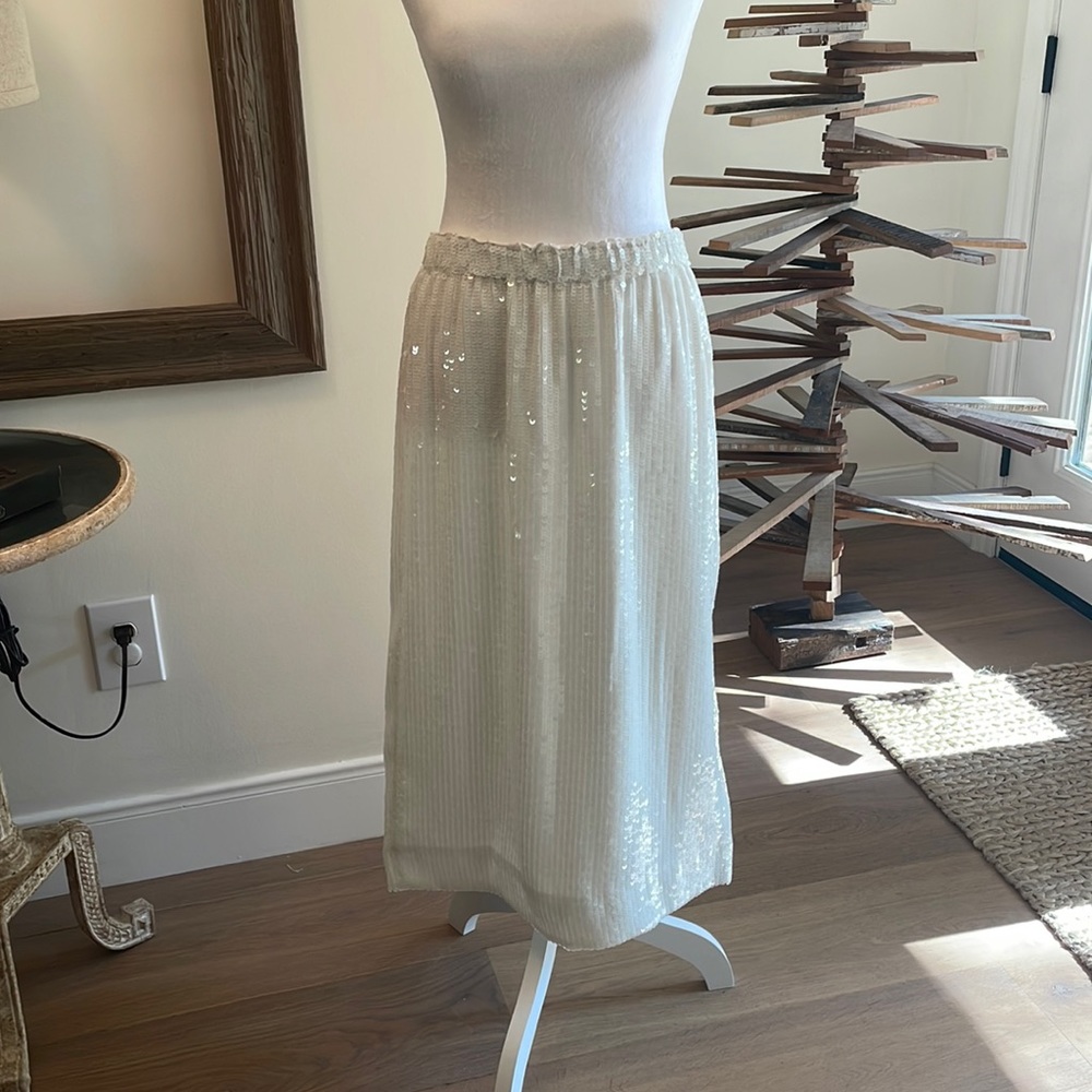 J.Crew Collection Ivory Sequin Midi Skirt – Size M